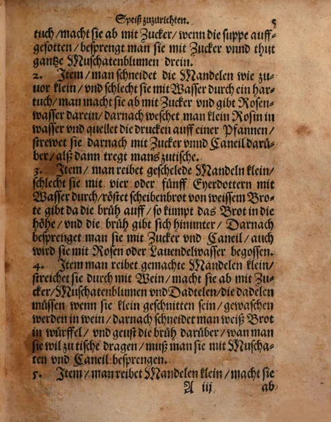 Mandelsuppe mit Eigelb auf Röstbrot – Originalseite