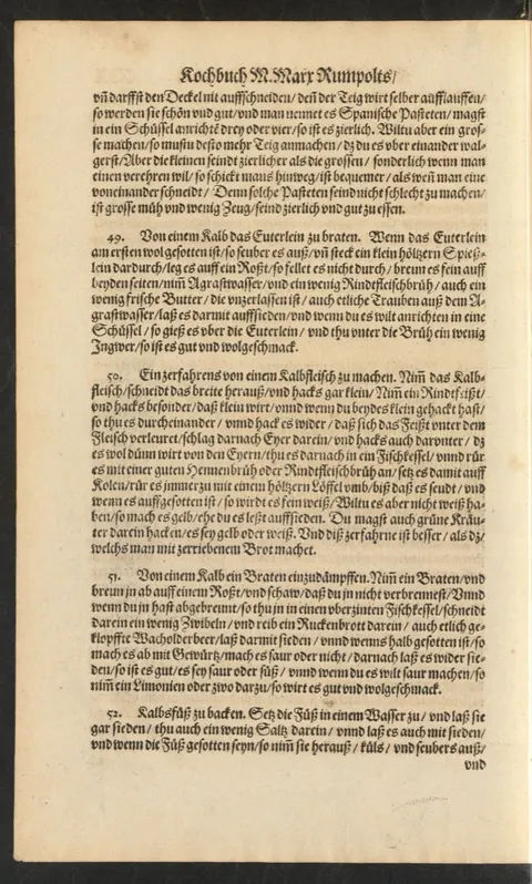 Gebratenes Kalbs-Euter mit Verjus-Sauce – Originalseite