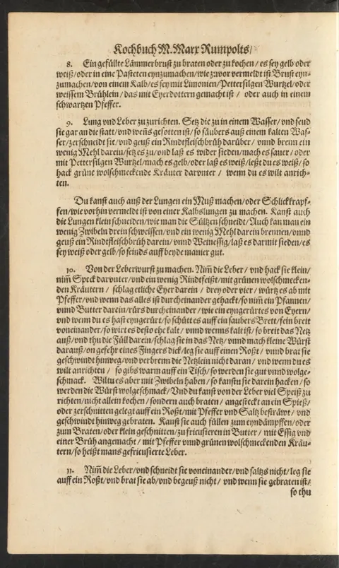 Lammlunge und -leber in Rindfleischbrühe, sauer, gelb oder weiß – Originalseite