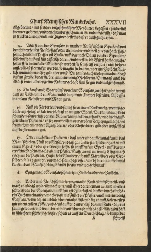Spanferkelfleisch in schwarzer Blut-Eigelb-Sauce, ungarische Art – Originalseite