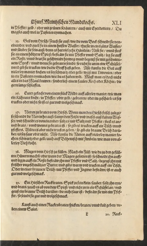 Gespickter Hirschrücken vom Spieß mit brauner Brühe – Originalseite