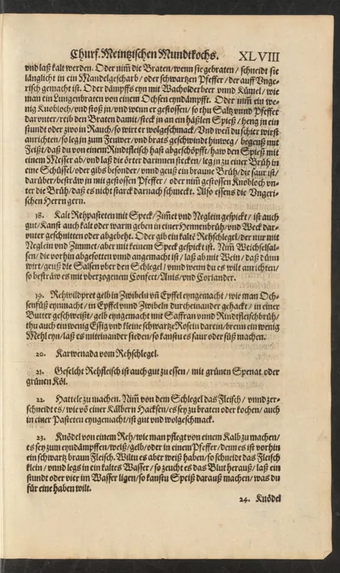 Hattele vom Rehschlegel nach Art der Kalbs-Hacksen (Keule) – Originalseite