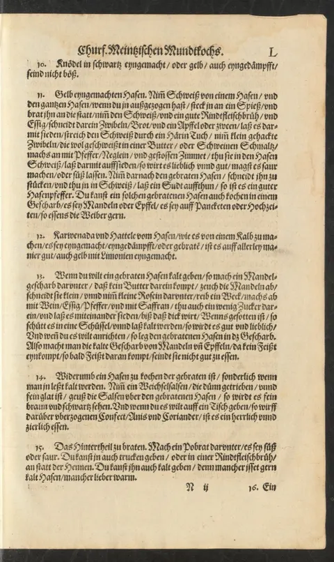 Gebratener Hase mit Weichselsauce und Konfekt – Originalseite