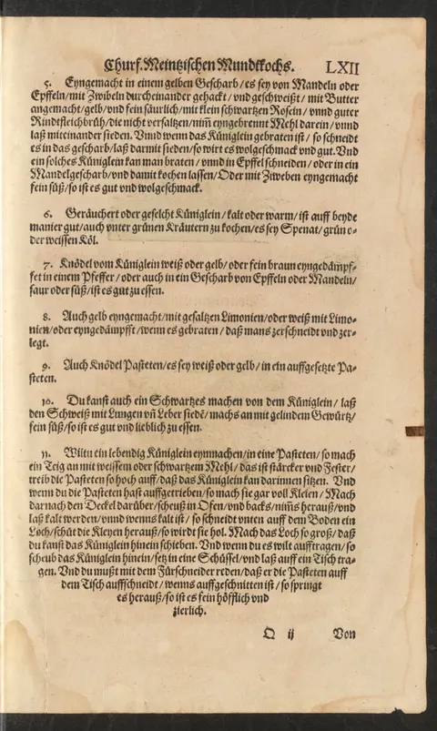 Gebratenes Kaninchen im gelben Mandel- oder Apfelgescharb – Originalseite
