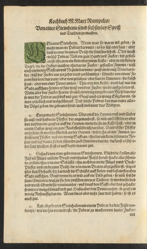 Steinhühner in Pfeffersauce, süß oder sauer – Originalseite