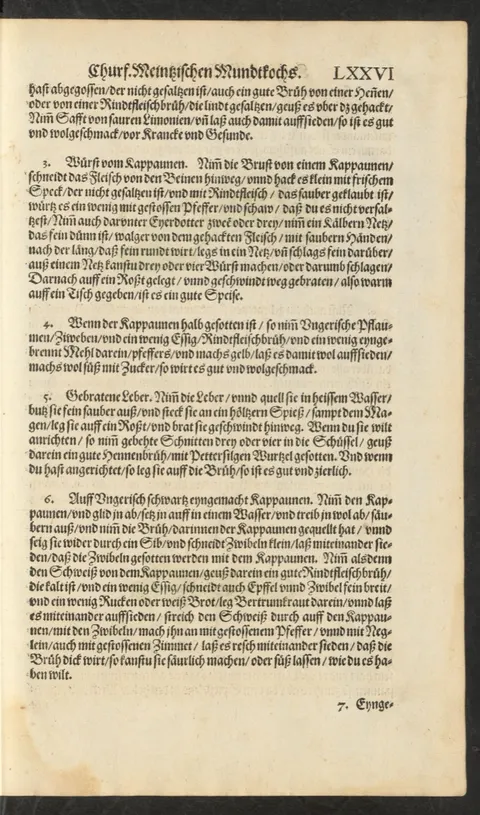 Würste vom Kapaun im Kalbsnetz – Originalseite