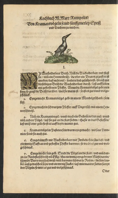 Krammetsvögel mit Wacholderbeerbrühe – Originalseite