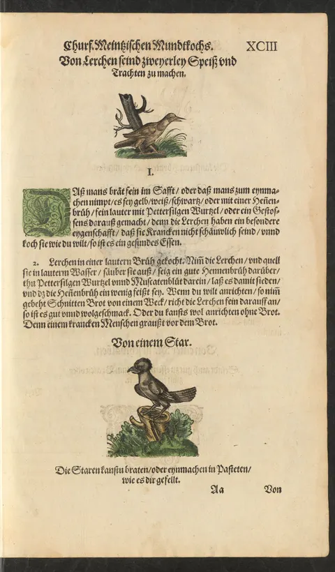 Lerchen in klarer Hühnerbrühe – Originalseite
