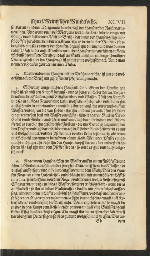 Schwarzer Hausenknopf in Leber-Pfeffersauce – Originalseite