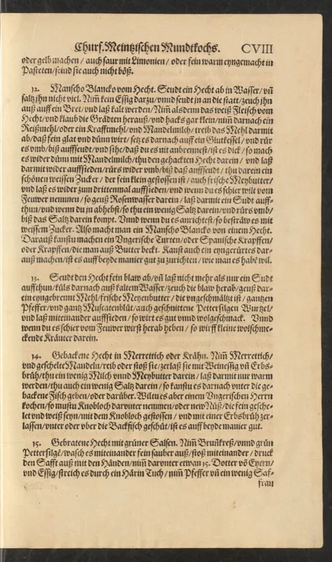 Blancmanger vom Hecht (Manscho Blancko) – Originalseite