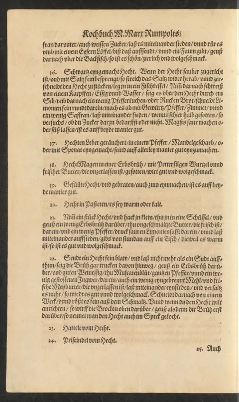 Hecht in schwarzer Sauce mit Karpfenblut und Pfefferkuchen – Originalseite
