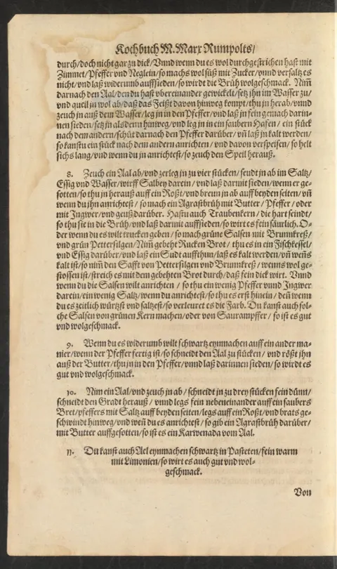 Aal, schwarz in einer Pastete, warm, mit Zitronen – Originalseite