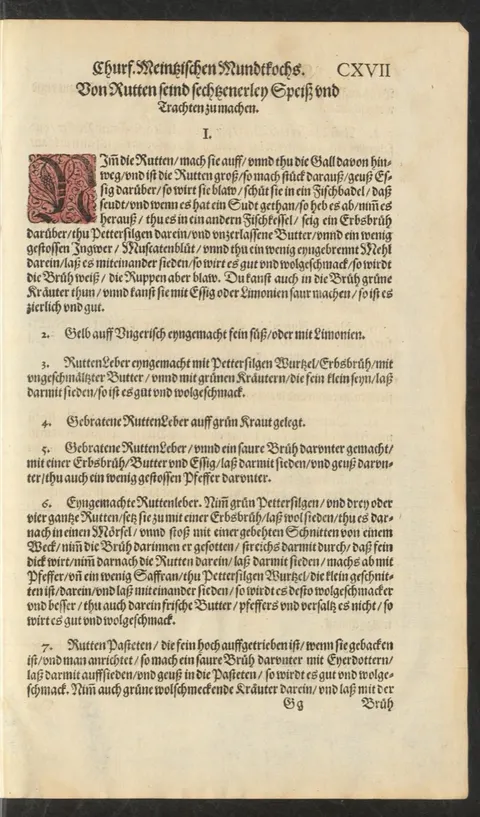 Rutte (Quappe) blau in weißer Erbsenbrühe – Originalseite