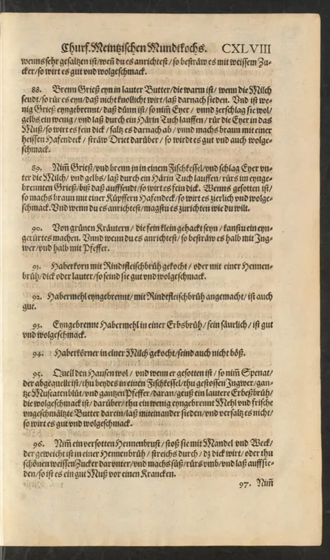 Grießmus in Butter eingebrannt, mit Ei und Zimtzucker – Originalseite