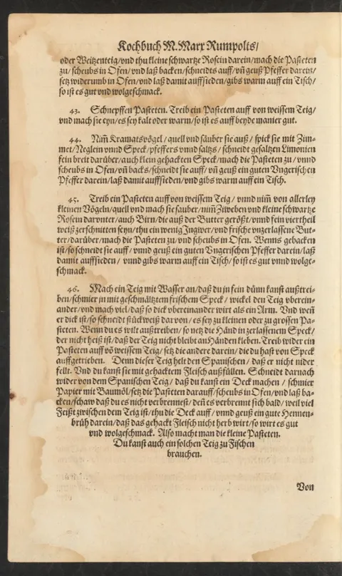 Vogelpastete mit Birnen und Rosinen – Originalseite