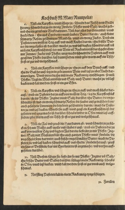 Karpfenpastete in Branntwein, im Roggenteig – Originalseite