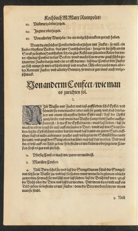 Rot gekochtes Birnenkonfekt mit Stielen – Originalseite