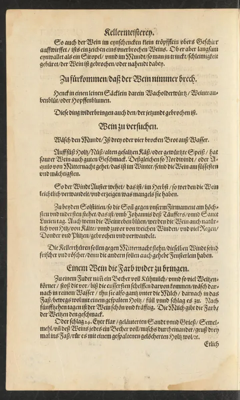 Säcklein mit Wacholderwurzel, Traubenblüte oder Hopfenblumen gegen Weinbruch – Originalseite