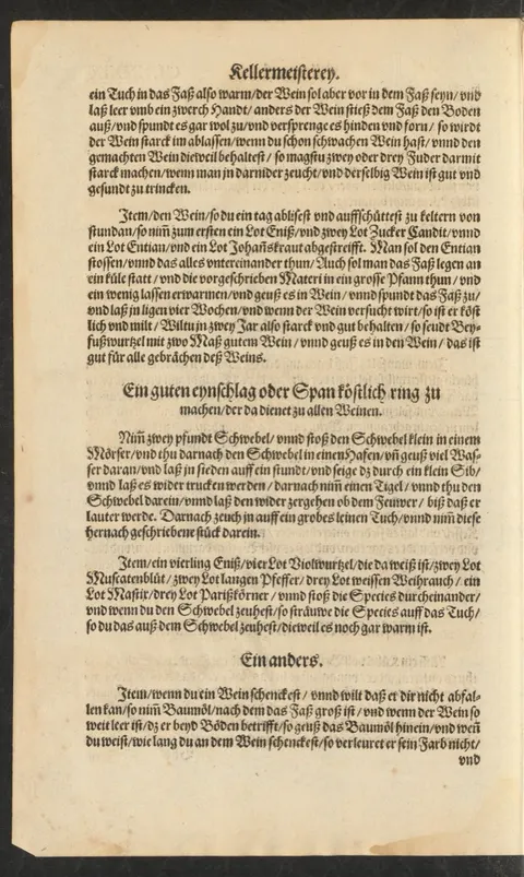Schwefeleinschlag für Weinfässer mit Anis und Veilchenwurzel – Originalseite