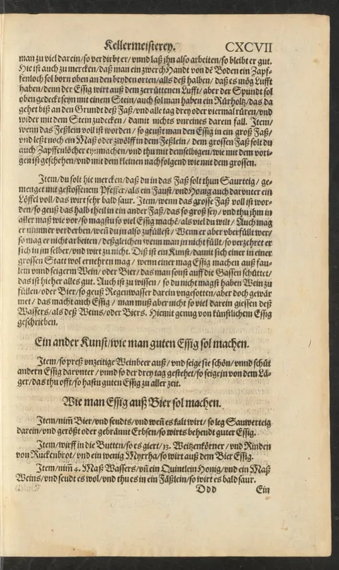 Bieressig mit Sauerteig oder Weizenkörnern, dazu Wein-Honig-Essig – Originalseite