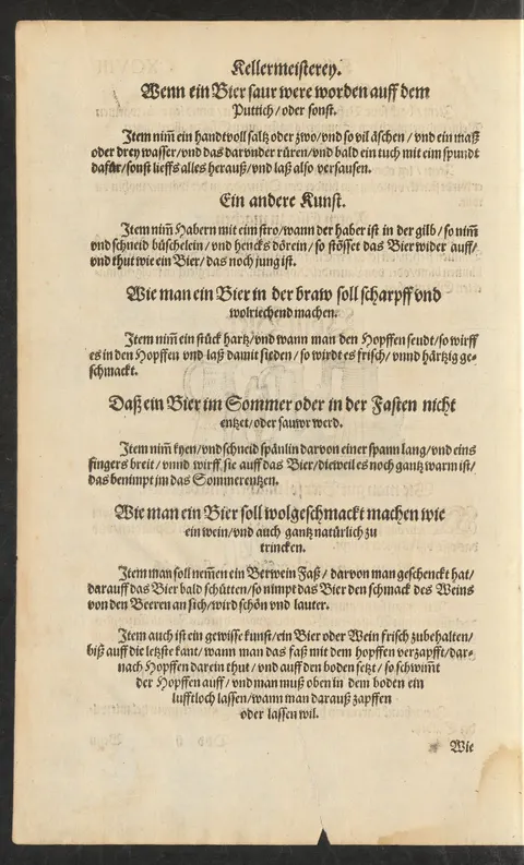 Saures Bier mit Salz und Asche behandeln – Originalseite