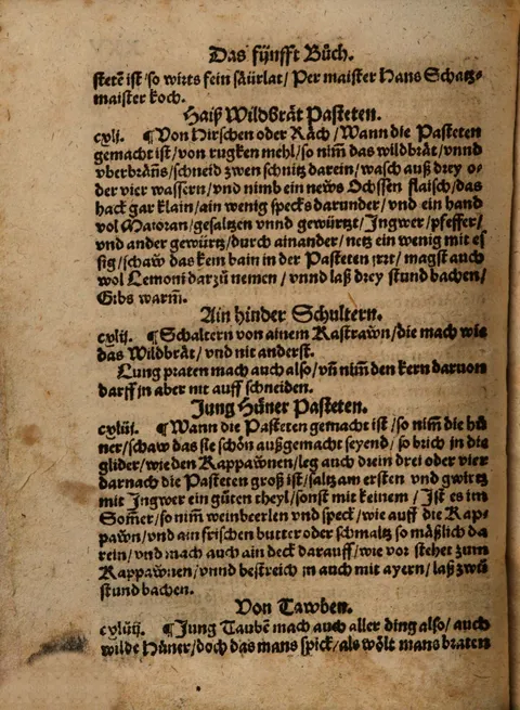 Heiße Wildbret-Pasteten – Originalseite