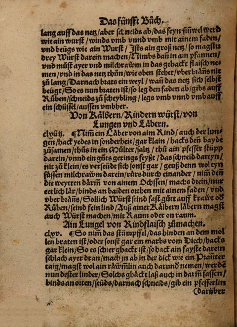 Würste von Rinderlunge und -leber – Originalseite
