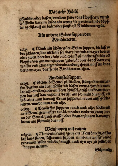 Erbsensuppe für Wöchnerinnen – Originalseite