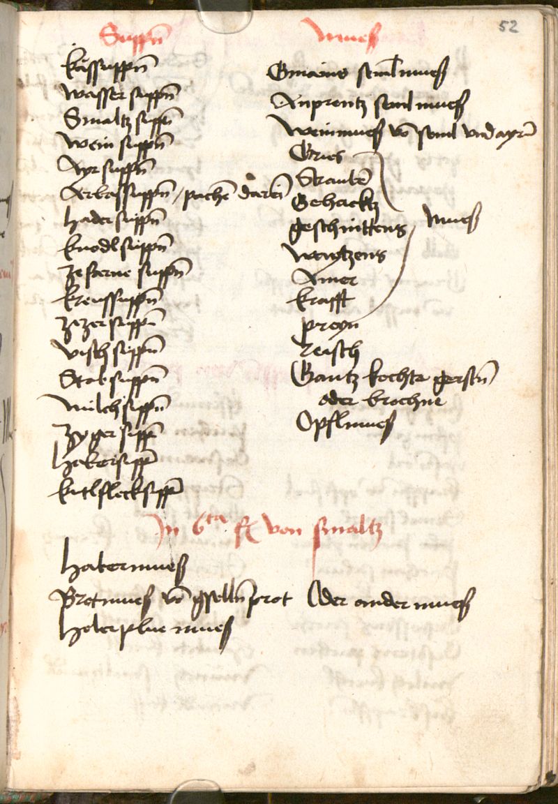 Brauner Erbsbrei - Originalseite aus Tegernseer Speisenbuch
