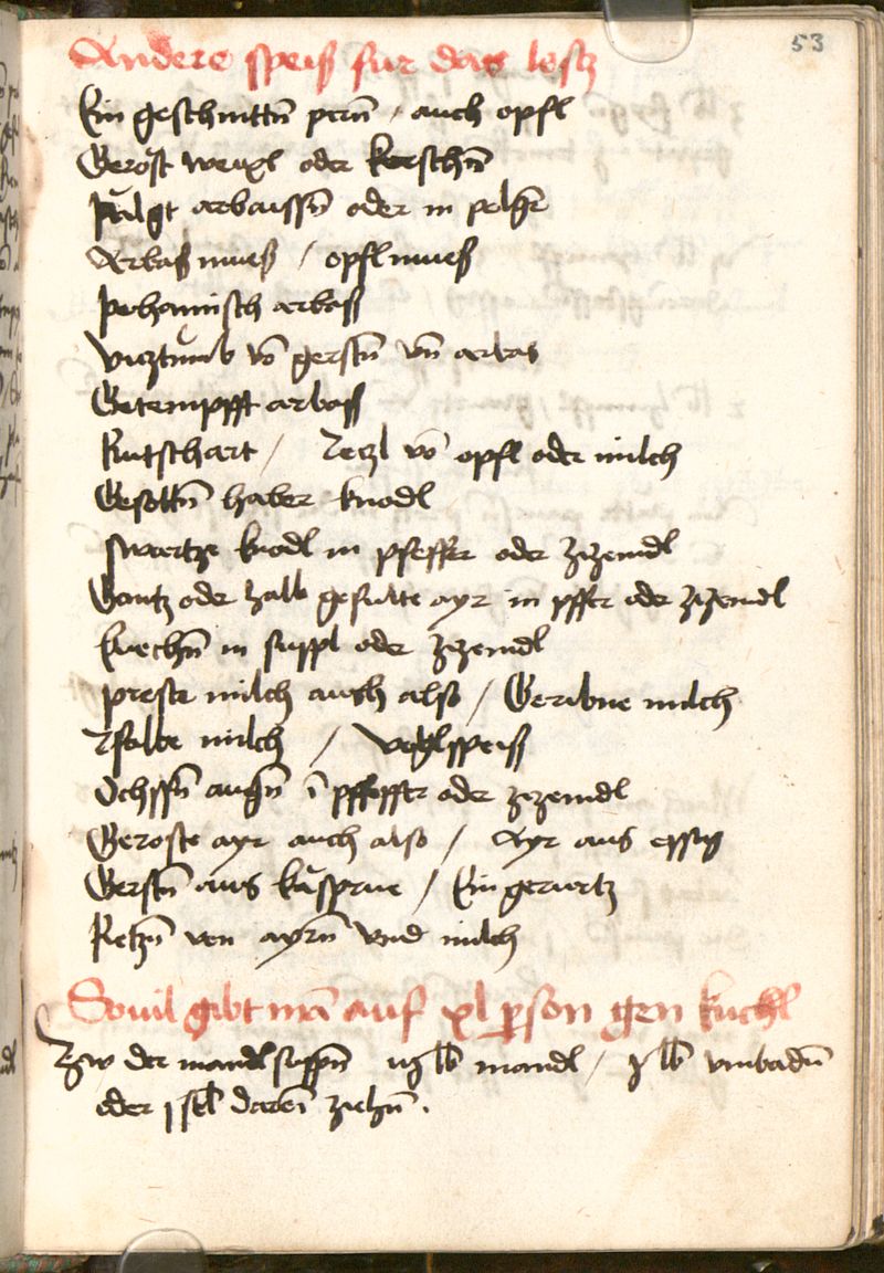 Birnenmus mit Gewürzen - Originalseite aus Tegernseer Speisenbuch