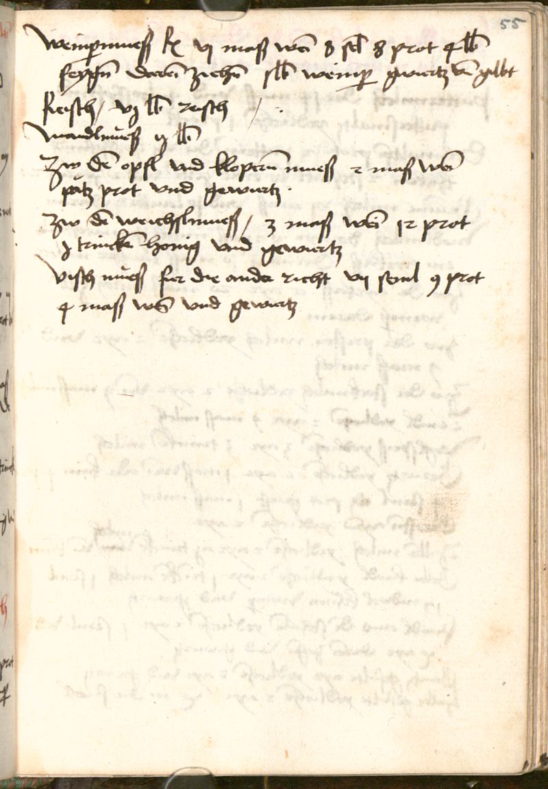 Klösterlicher Weinmuß mit Honig — Originalseite aus Tegernseer Speisenbuch