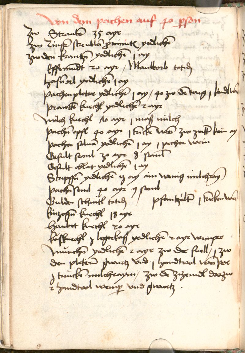 Hasenöhrl (frittiertes Schmalzgebäck) - Originalseite aus Tegernseer Speisenbuch