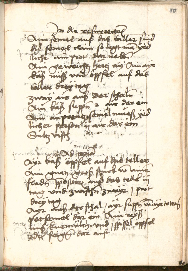 Semmelmuß zum Osterfest — Originalseite aus Tegernseer Speisenbuch