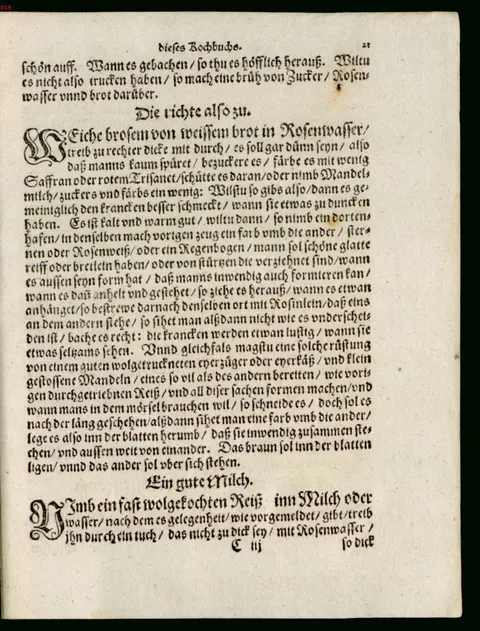 Brotbrühe in Rosenwasser und mehrfarbige Formen – Originalseite