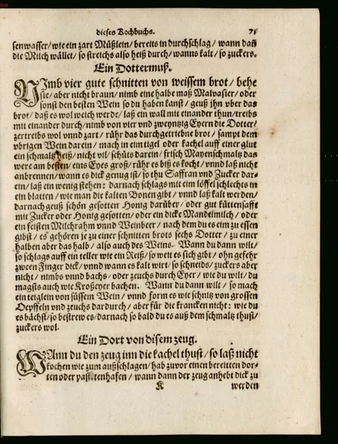 Dottermus aus Weißbrot und Malvasier – Originalseite
