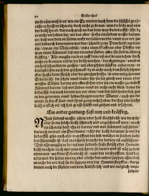 Kümmelbrühe mit Eigelb – Originalseite