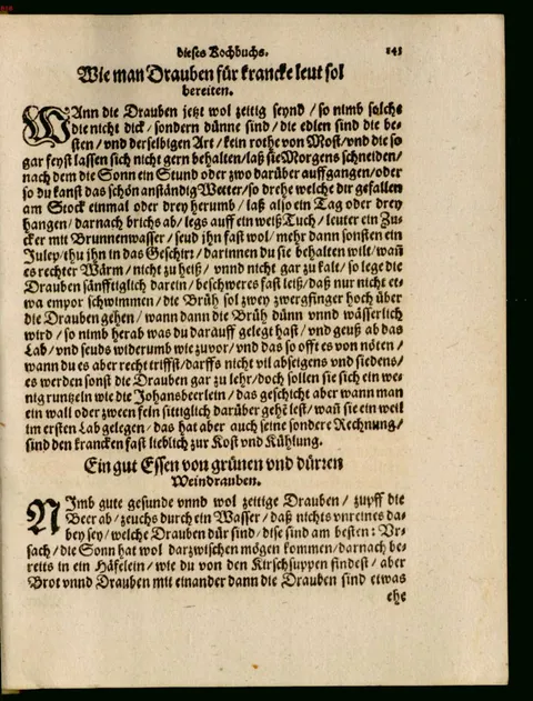 Trauben in Zuckersud für Kranke – Originalseite