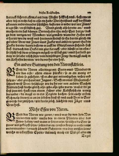 Nierenflädlein, andere Zubereitung – Originalseite
