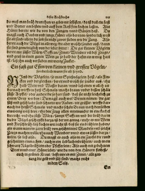 Kleine und große Vögel mit Äpfeln und Safran – Originalseite