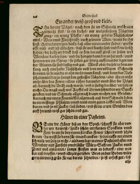 Gespickte Hühnerpastete, süß oder sauer – Originalseite