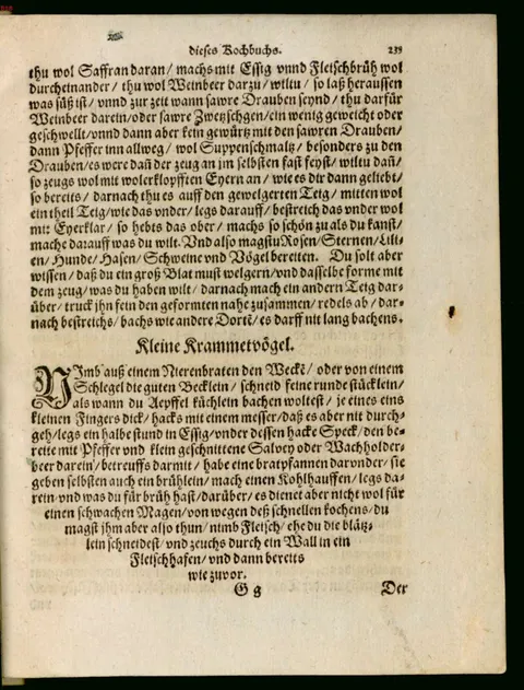 Kleine Krammetvögel aus Fleischscheiben – Originalseite