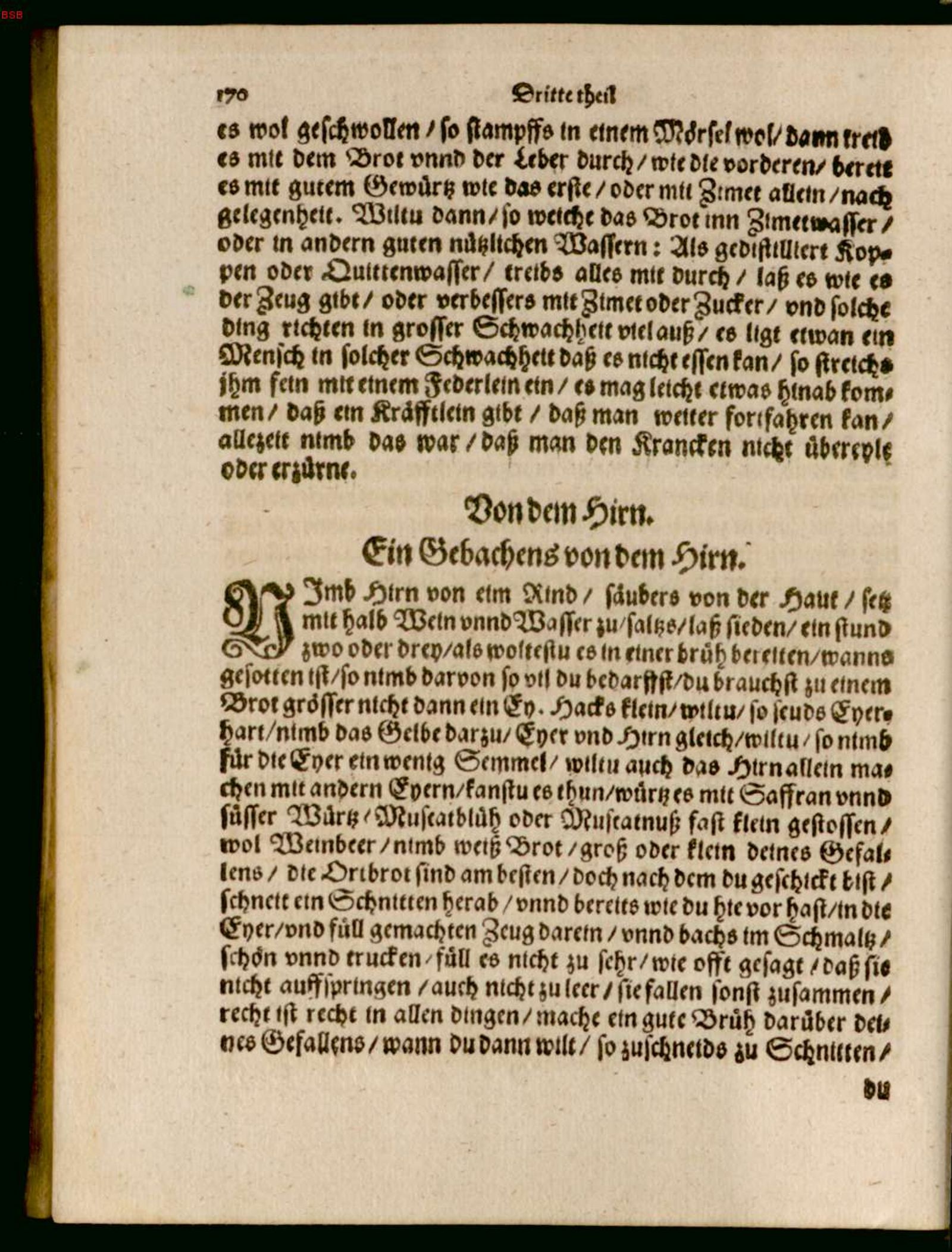 Gefüllte Hirnbrote, in Schmalz gebacken – Originalseite aus Ein köstlich new Kochbuch