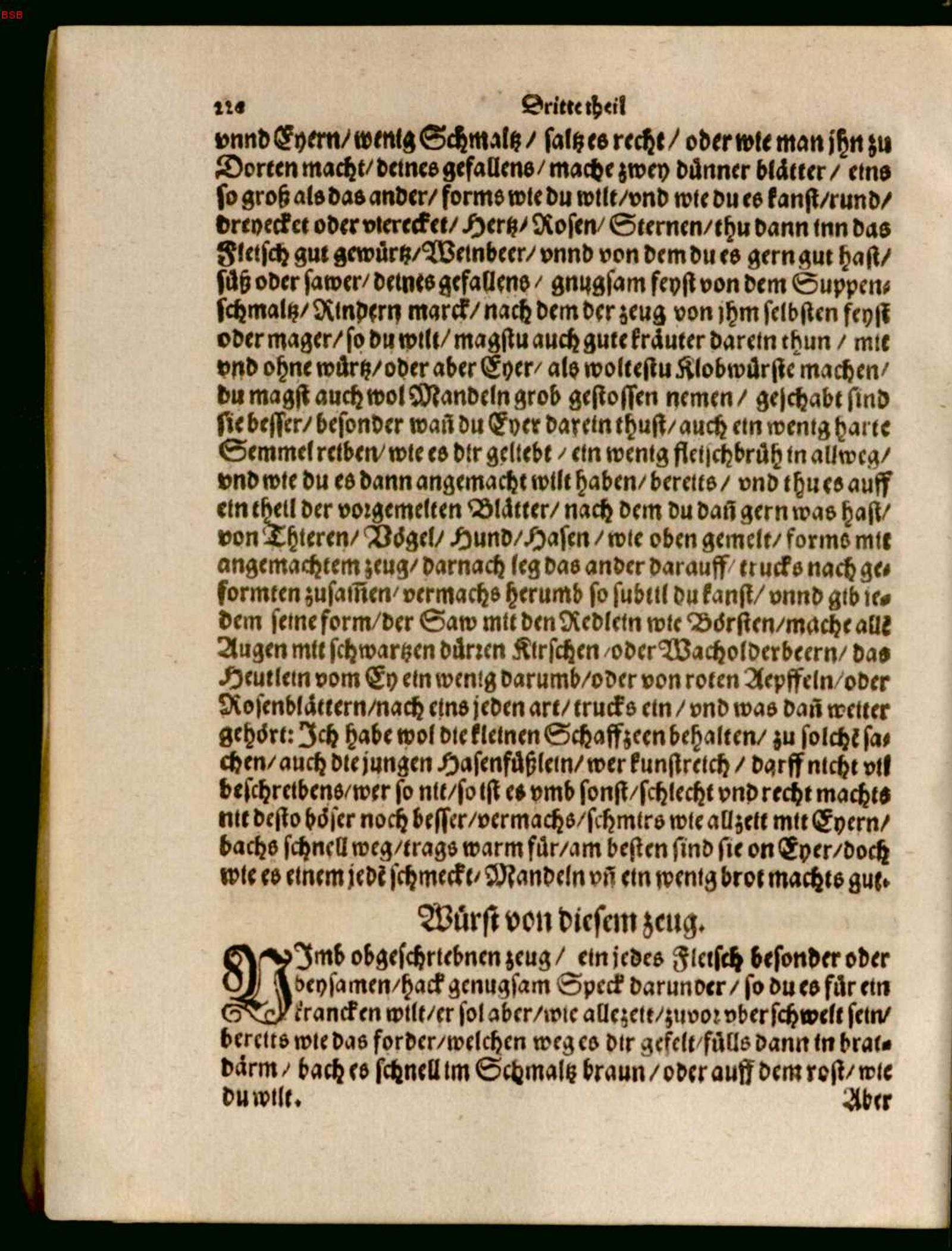 Bratwürste aus übrig gebliebenem Fleisch – Originalseite aus Ein köstlich new Kochbuch