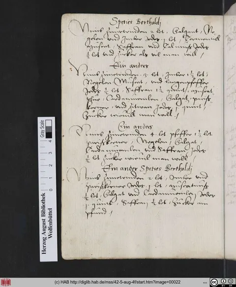 Bertholds Gewürzmischung – Originalseite