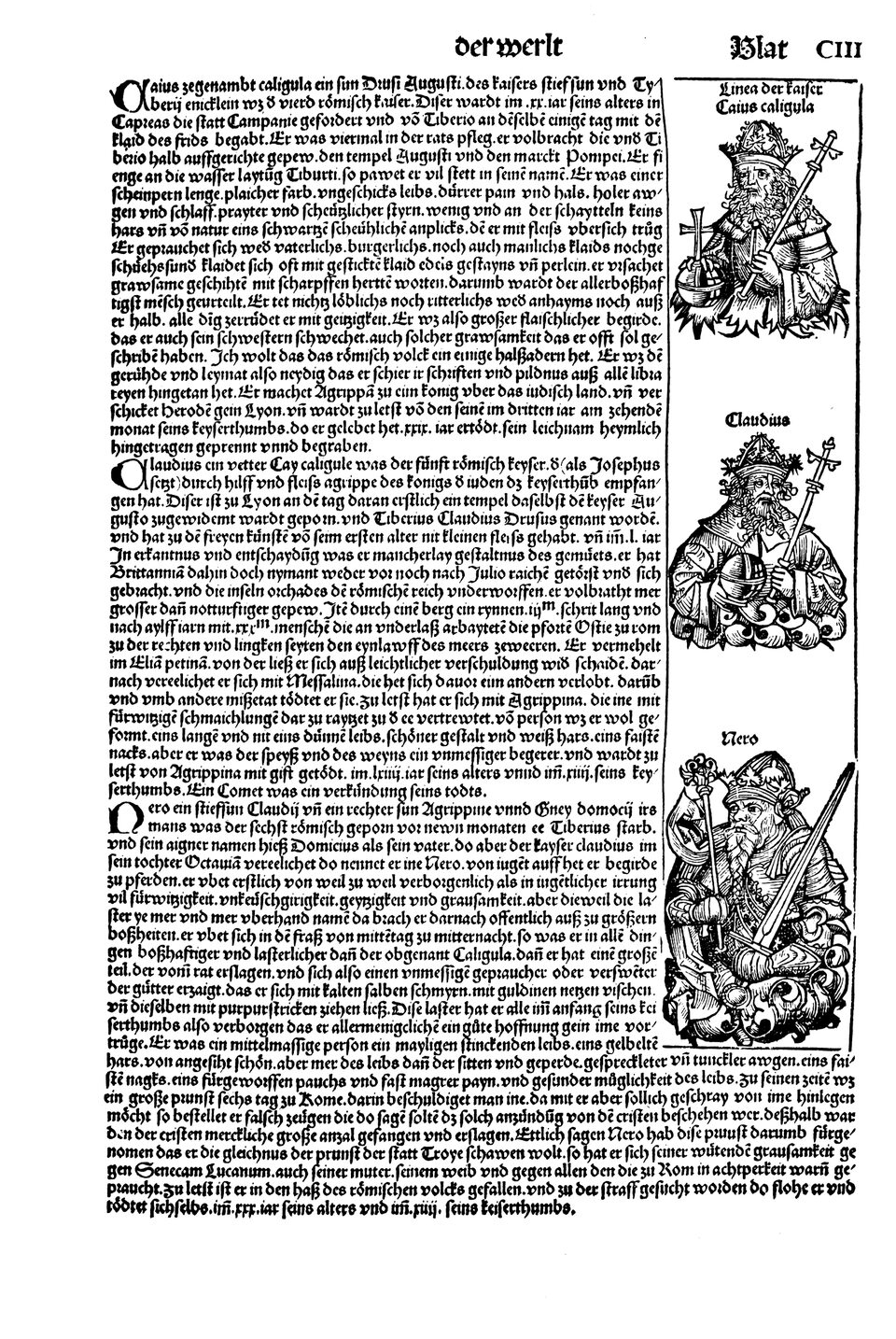 Schedelsche Weltchronik Blatt 103, rechte Seite